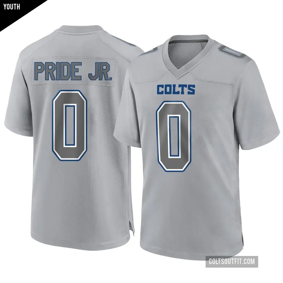 Youth Indianapolis Colts ＃0 Troy Pride Jr. Gray Game Atmosphere Fashion Jersey