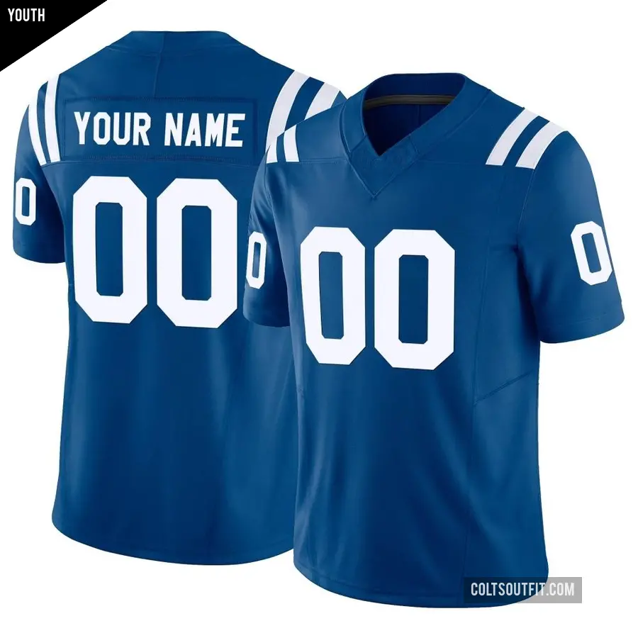 Youth Indianapolis Colts ＃00 Custom Royal Limited Vapor F.U.S.E. Jersey