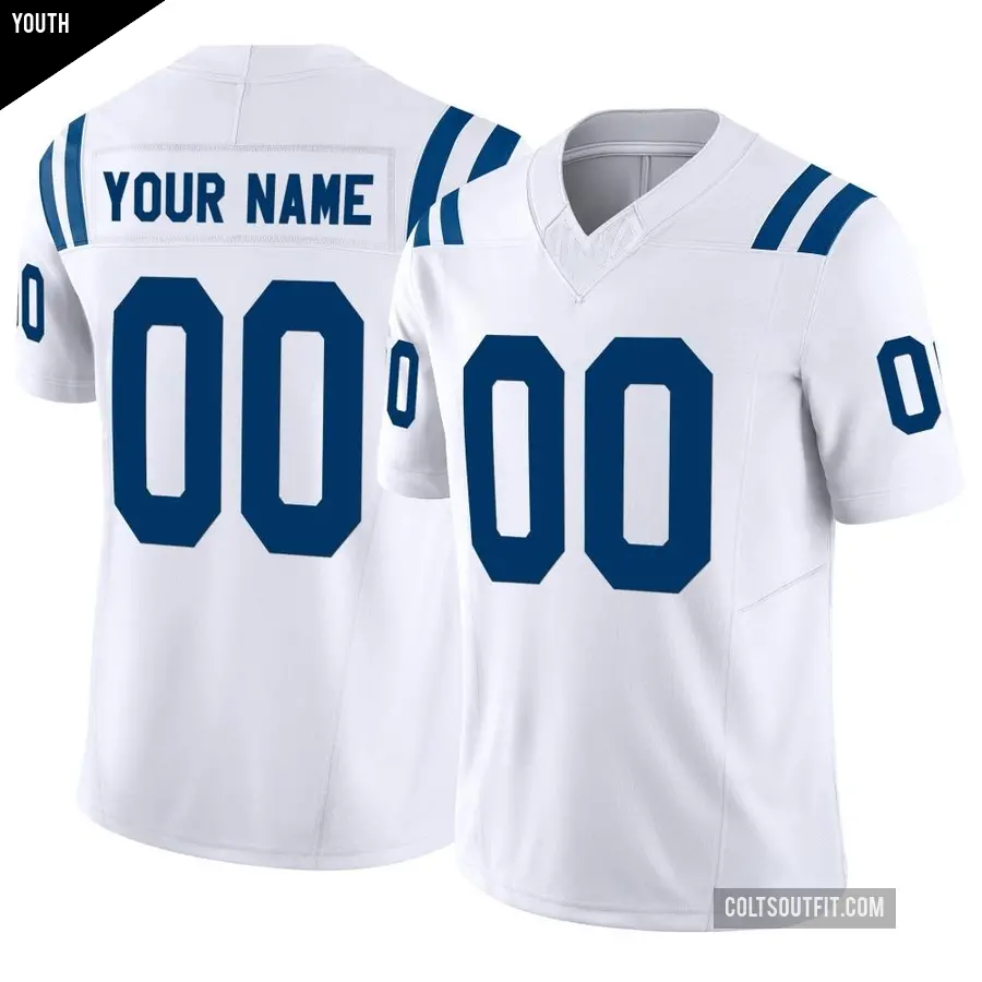 Youth Indianapolis Colts ＃00 Custom White Limited Vapor F.U.S.E. Jersey