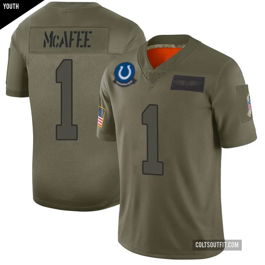 Youth Indianapolis Colts ＃1 Pat McAfee Camo Limited 2019 Salute to Service Jersey