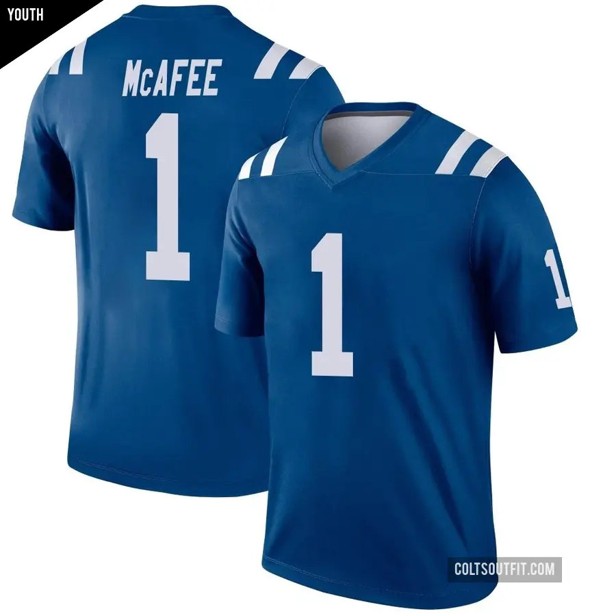 Youth Indianapolis Colts ＃1 Pat McAfee Royal Legend Jersey