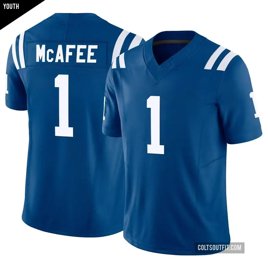 Youth Indianapolis Colts ＃1 Pat McAfee Royal Limited Vapor F.U.S.E. Jersey
