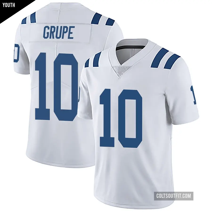 Youth Indianapolis Colts ＃10 Blake Grupe White Limited Vapor Untouchable Jersey
