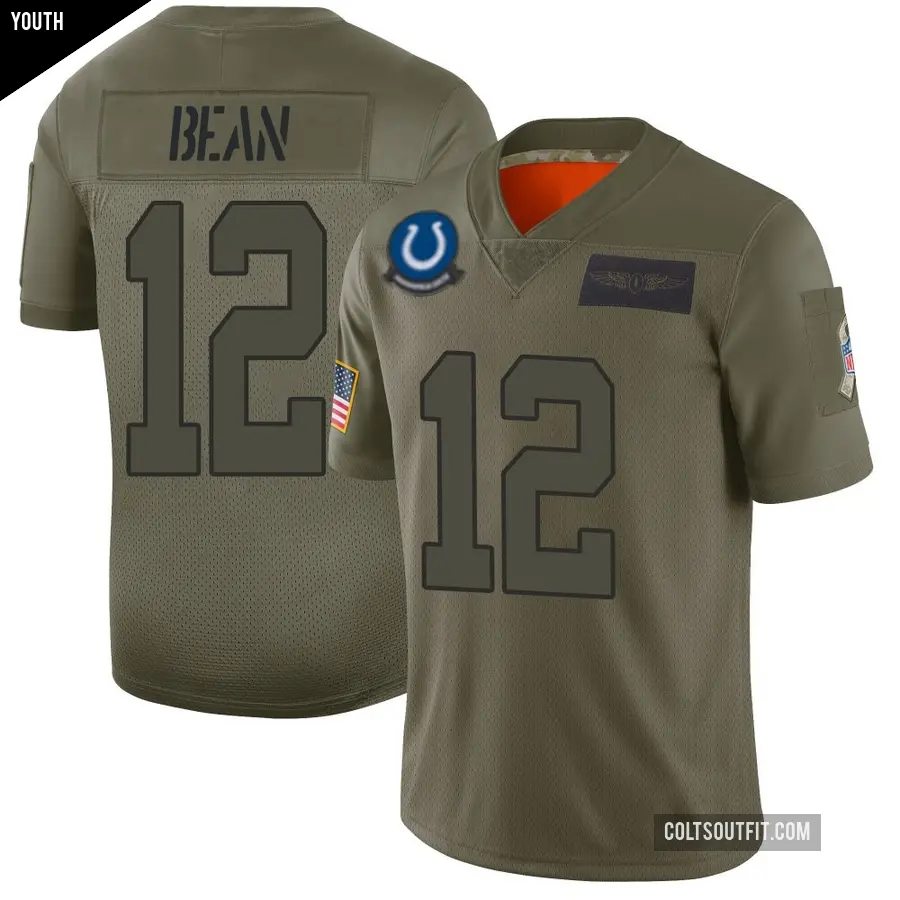 Youth Indianapolis Colts ＃12 Jason Bean Camo Limited 2019 Salute to Service Jersey