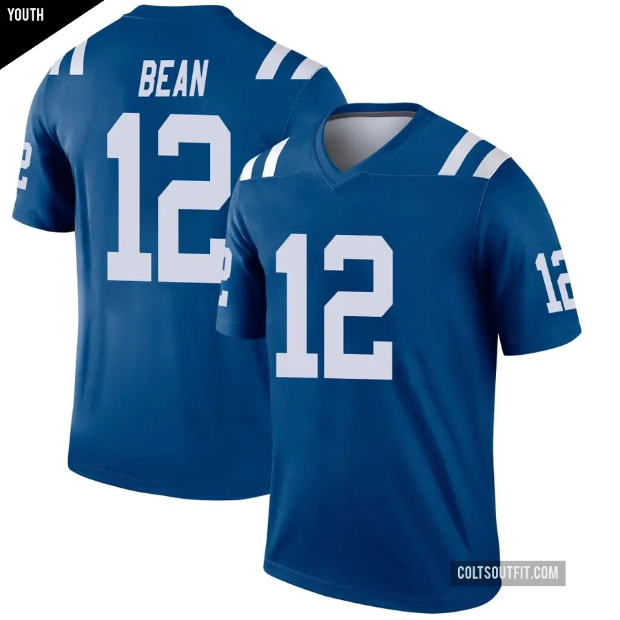 Youth Indianapolis Colts ＃12 Jason Bean Royal Legend Jersey