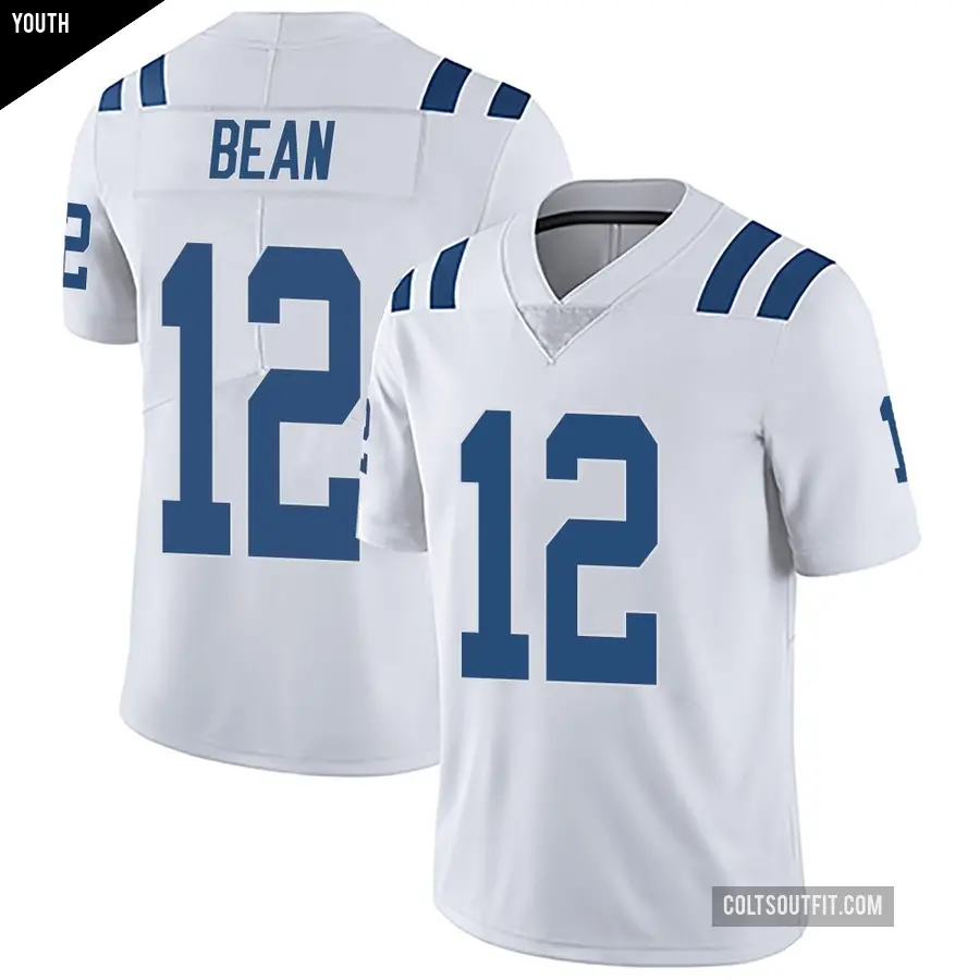 Youth Indianapolis Colts ＃12 Jason Bean White Limited Vapor Untouchable Jersey