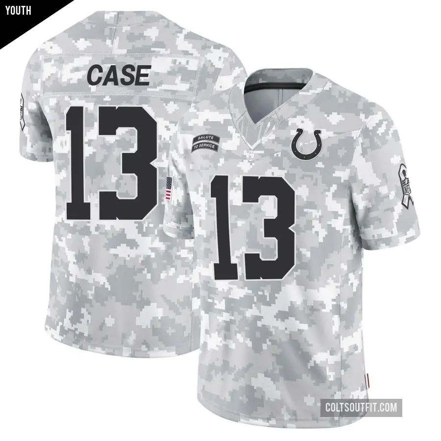 Youth Indianapolis Colts ＃13 Kody Case Arctic Camo Limited 2024 Salute to Service Jersey