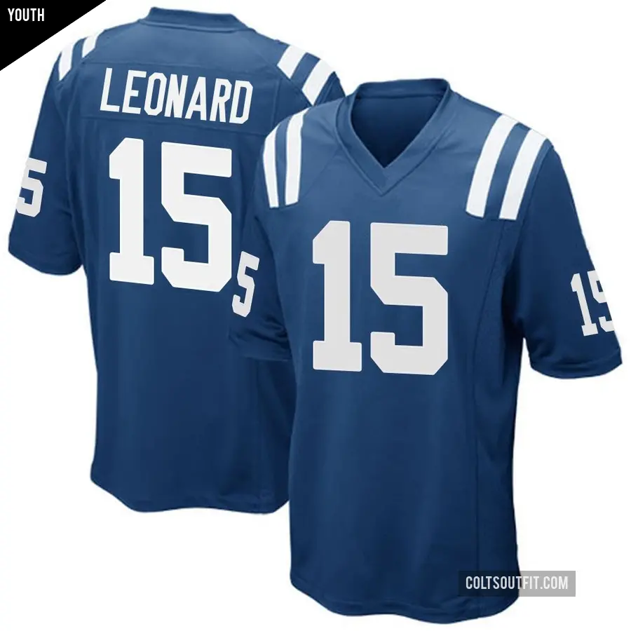 Youth Indianapolis Colts ＃15 Riley Leonard Royal Blue Game Team Color Jersey