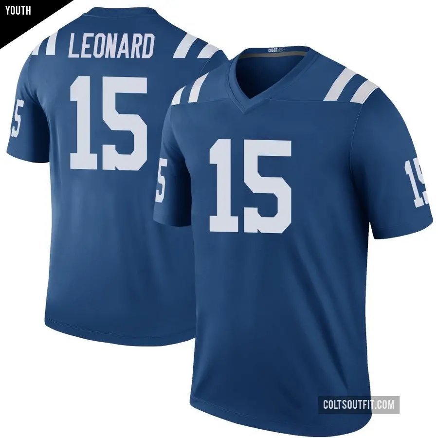 Youth Indianapolis Colts ＃15 Riley Leonard Royal Legend Color Rush Jersey