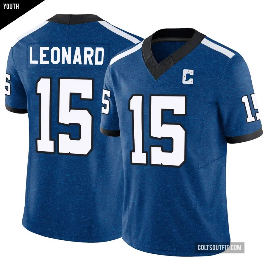 Youth Indianapolis Colts ＃15 Riley Leonard Royal Limited Indiana Nights Alternate Vapor F.U.S.E. Jersey