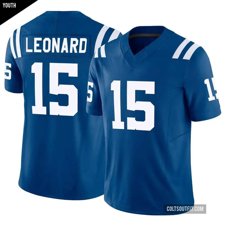 Youth Indianapolis Colts ＃15 Riley Leonard Royal Limited Vapor F.U.S.E. Jersey