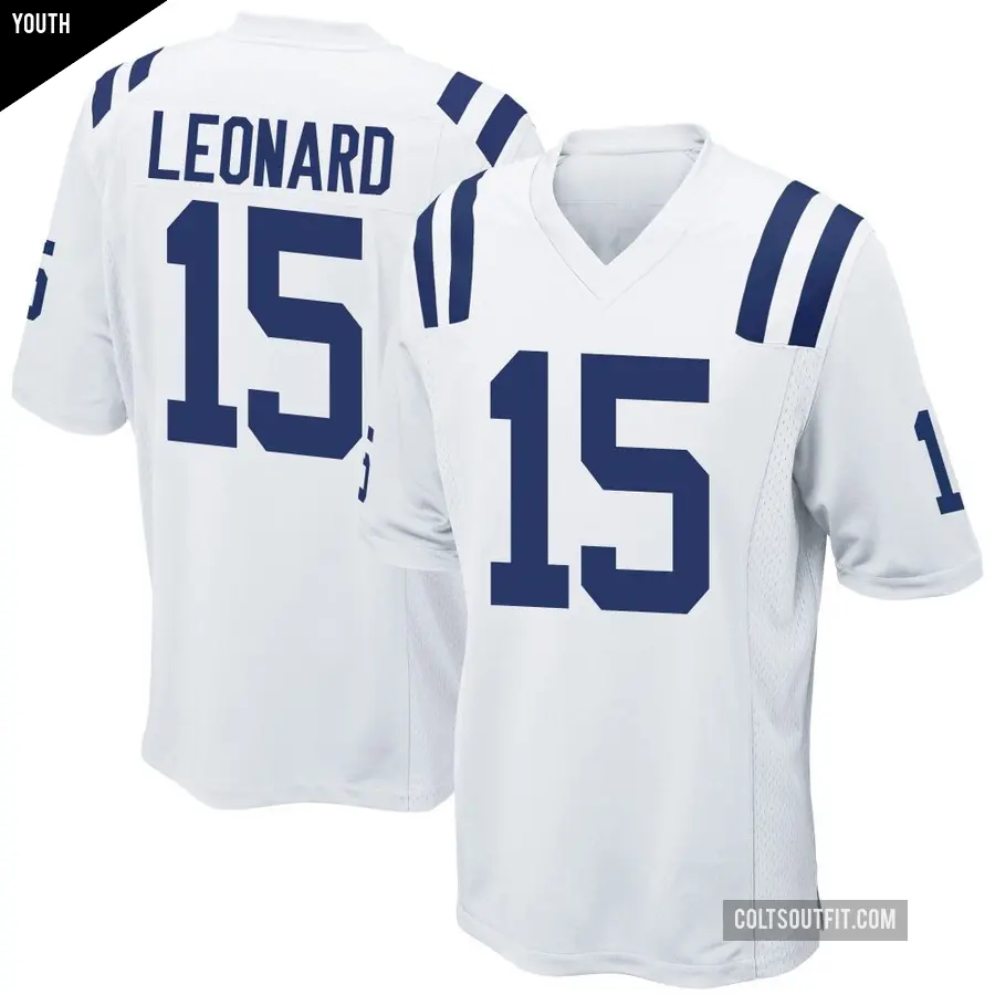 Youth Indianapolis Colts ＃15 Riley Leonard White Game Jersey