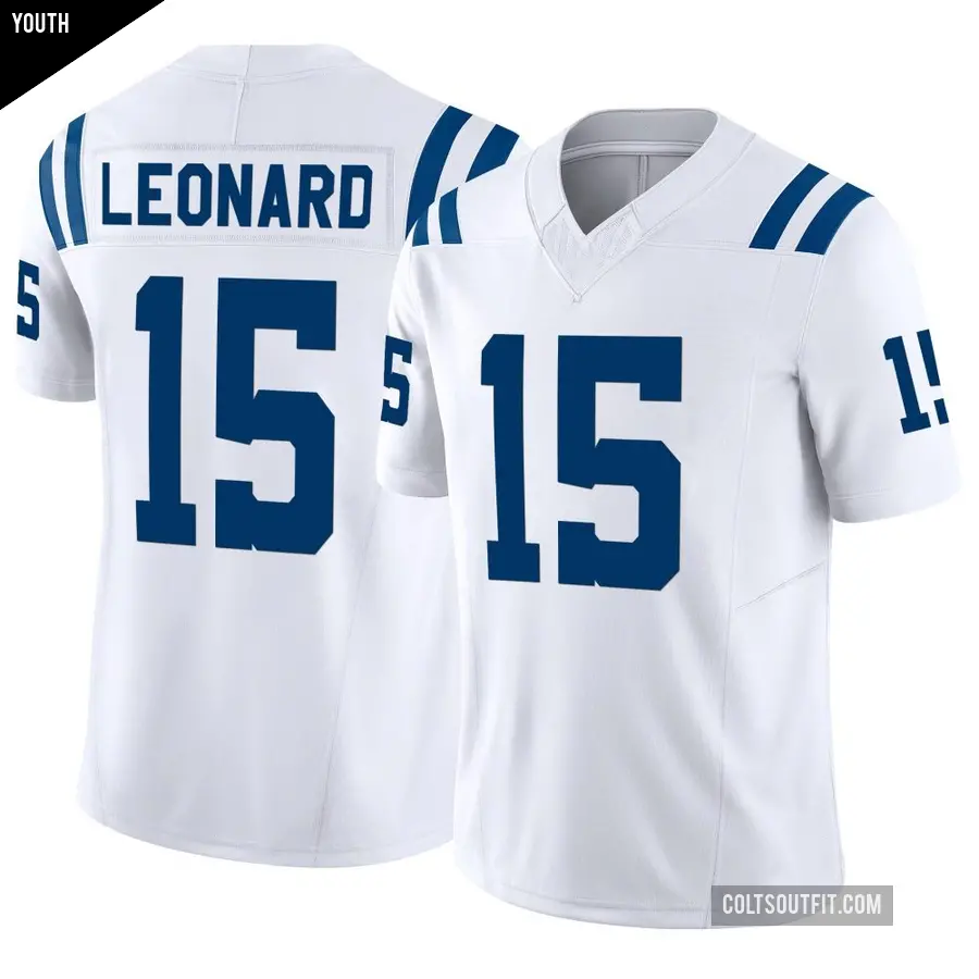 Youth Indianapolis Colts ＃15 Riley Leonard White Limited Vapor F.U.S.E. Jersey