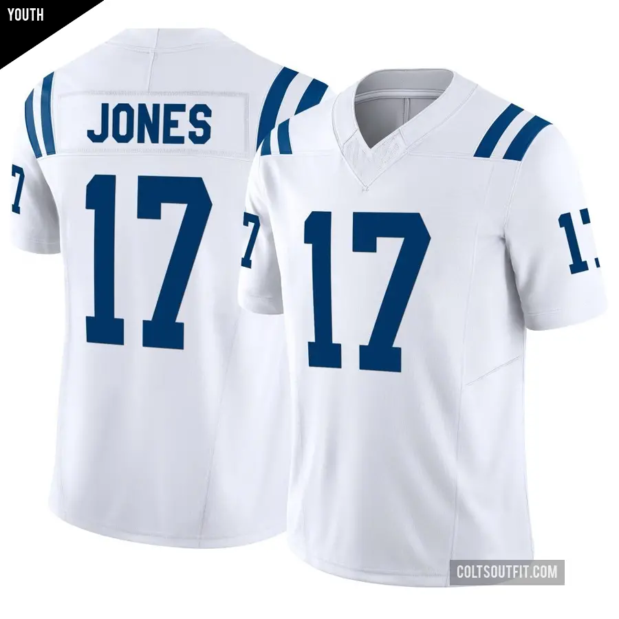 Youth Indianapolis Colts ＃17 Daniel Jones White Limited Vapor F.U.S.E. Jersey
