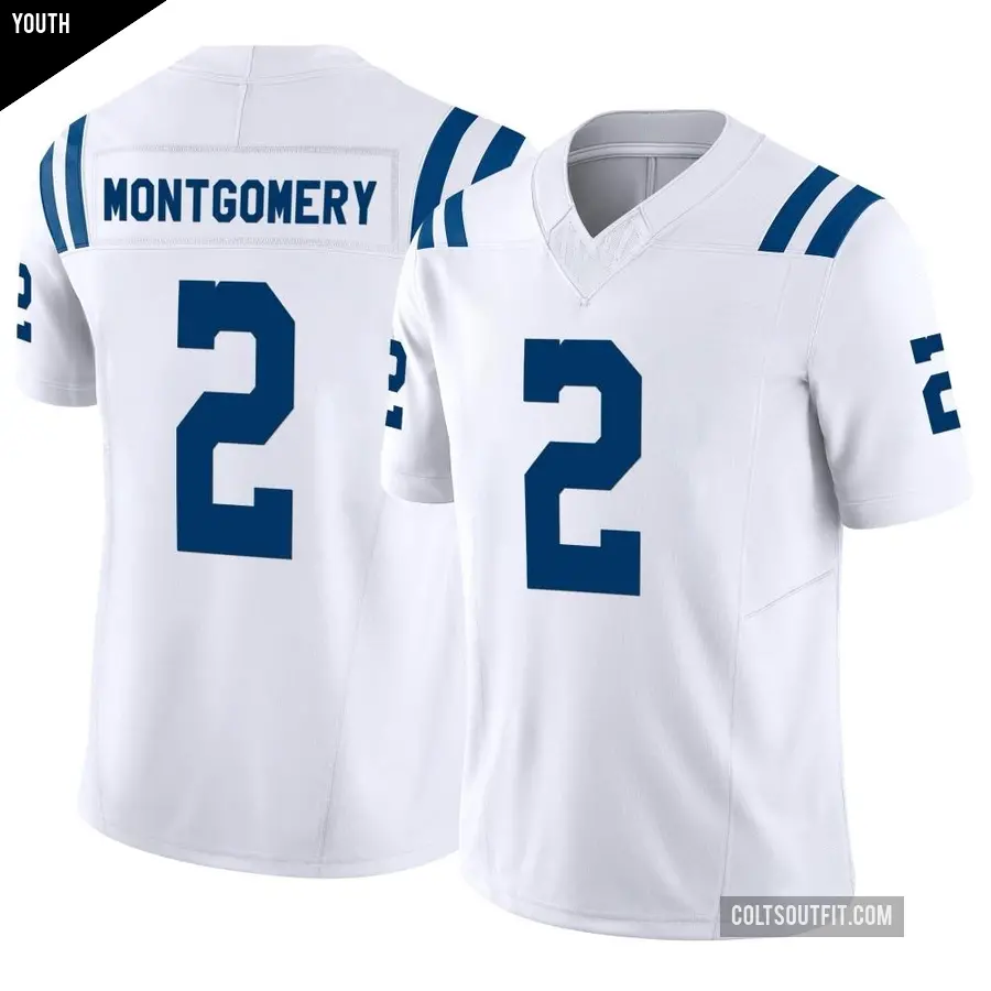 Youth Indianapolis Colts ＃2 D.J. Montgomery White Limited Vapor F.U.S.E. Jersey