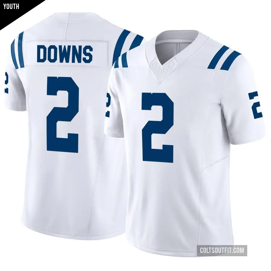 Youth Indianapolis Colts ＃2 Josh Downs White Limited Vapor F.U.S.E. Jersey