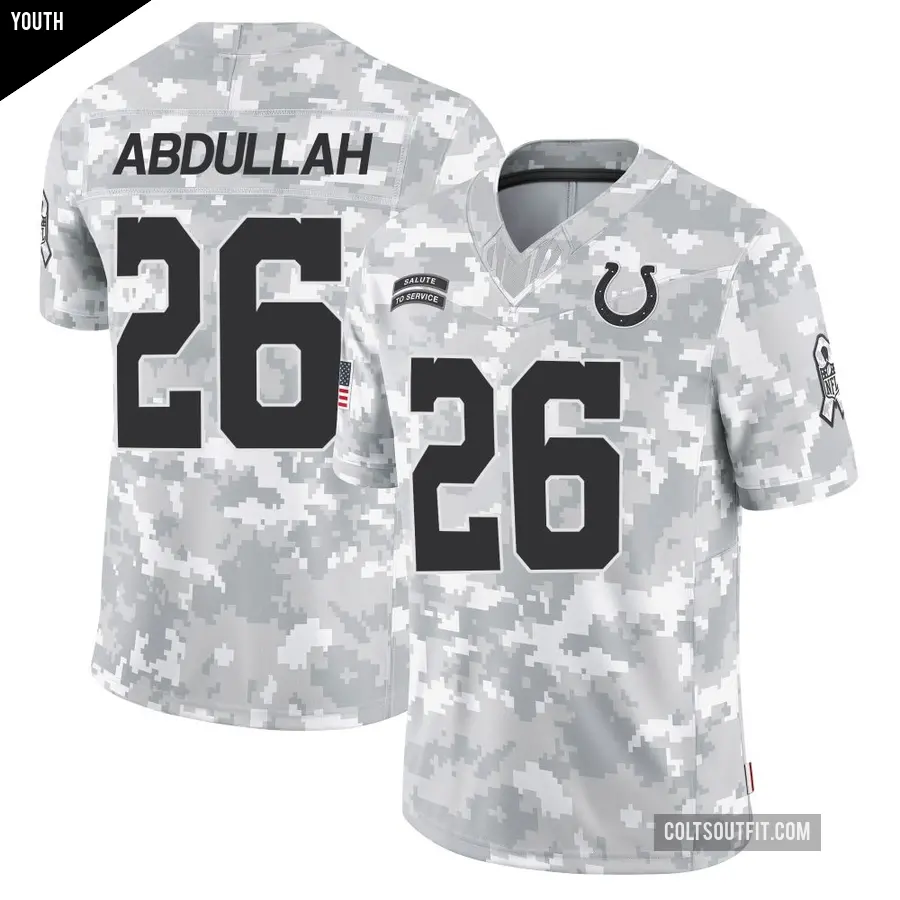 Youth Indianapolis Colts ＃26 Ameer Abdullah Arctic Camo Limited 2024 Salute to Service Jersey
