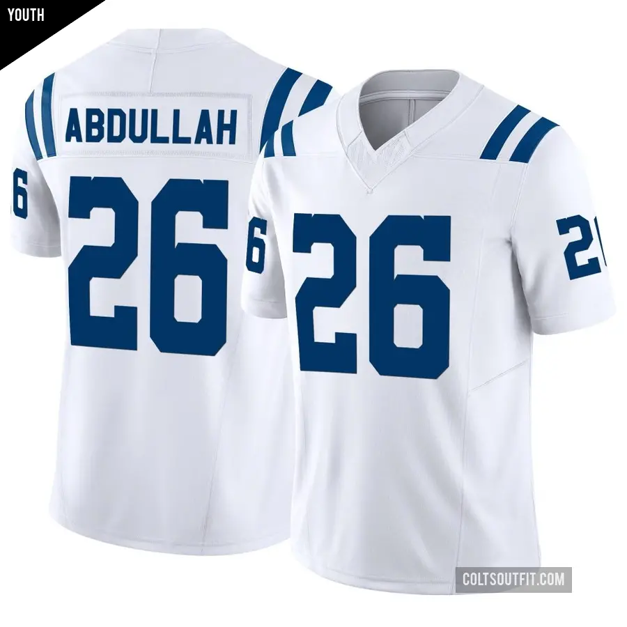Youth Indianapolis Colts ＃26 Ameer Abdullah White Limited Vapor F.U.S.E. Jersey