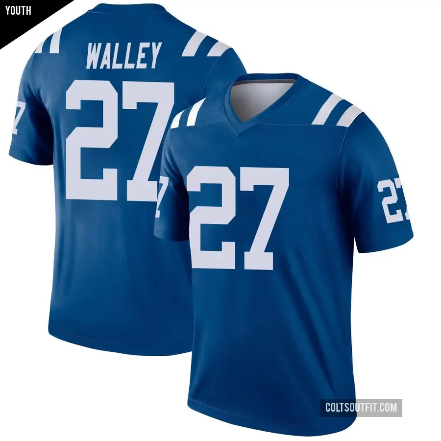 Youth Indianapolis Colts ＃27 Justin Walley Royal Legend Jersey