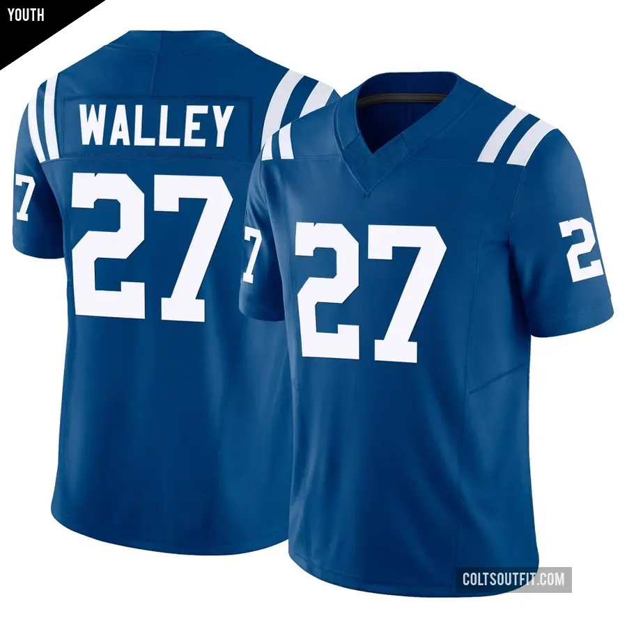 Youth Indianapolis Colts ＃27 Justin Walley Royal Limited Vapor F.U.S.E. Jersey