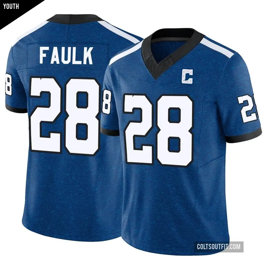Youth Indianapolis Colts ＃28 Marshall Faulk Royal Limited Indiana Nights Alternate Vapor F.U.S.E. Jersey