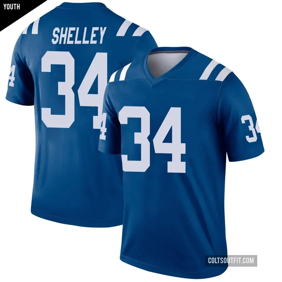 Youth Indianapolis Colts ＃34 Duke Shelley Royal Legend Jersey