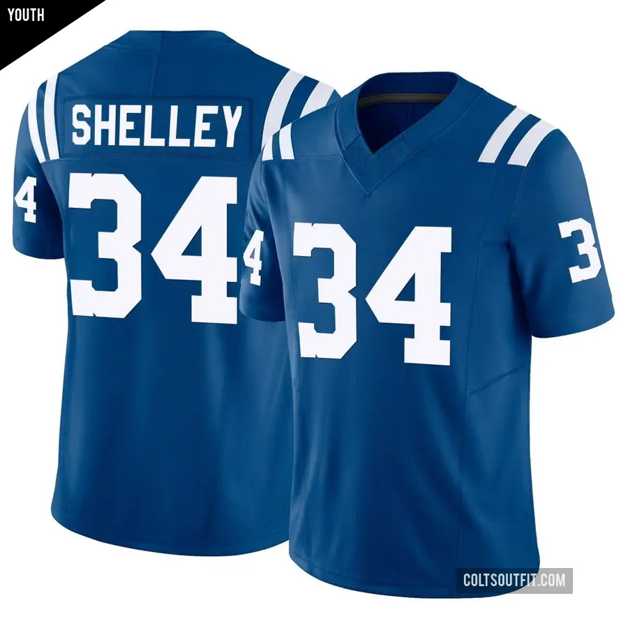 Youth Indianapolis Colts ＃34 Duke Shelley Royal Limited Vapor F.U.S.E. Jersey