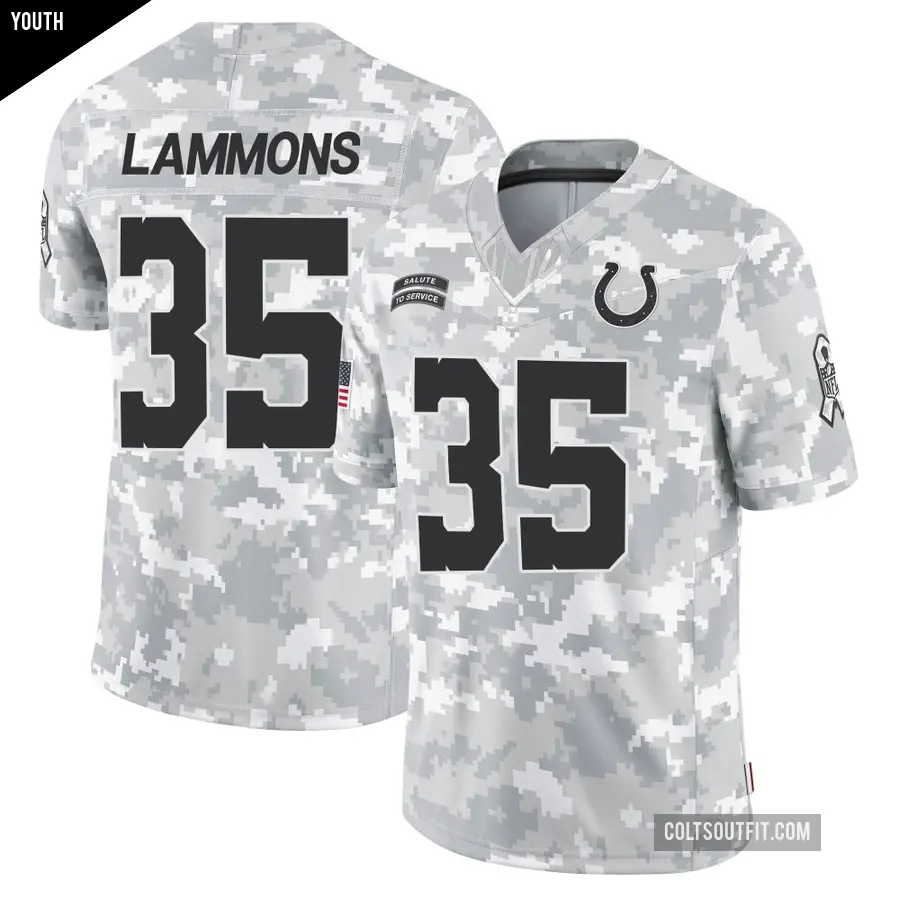 Youth Indianapolis Colts ＃35 Chris Lammons Arctic Camo Limited 2024 Salute to Service Jersey
