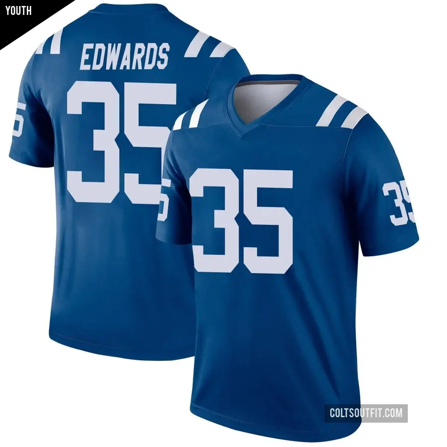 Youth Indianapolis Colts ＃35 Johnathan Edwards Royal Legend Jersey