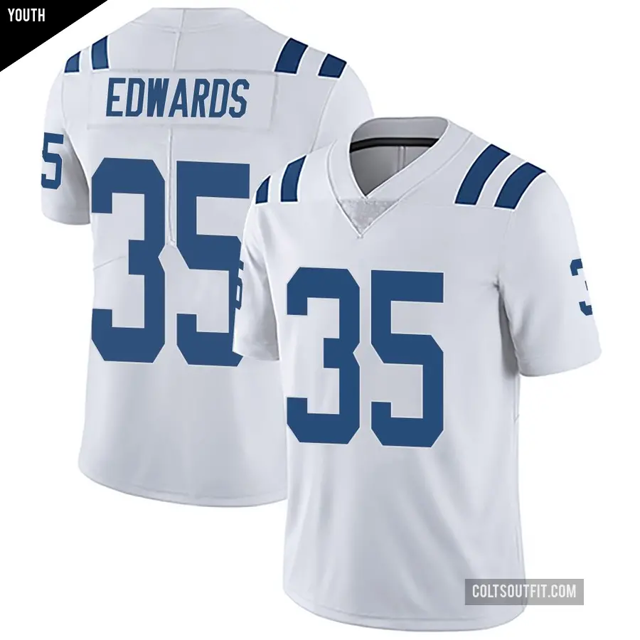 Youth Indianapolis Colts ＃35 Johnathan Edwards White Limited Vapor Untouchable Jersey