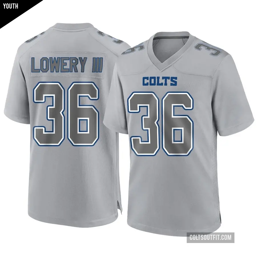 Youth Indianapolis Colts ＃36 Reuben Lowery III Gray Game Atmosphere Fashion Jersey
