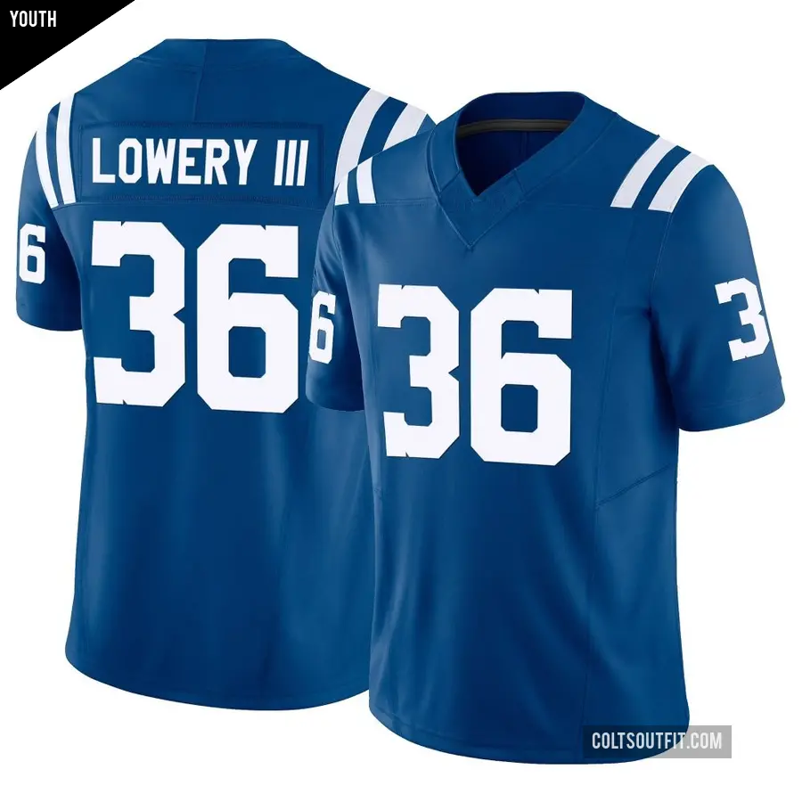 Youth Indianapolis Colts ＃36 Reuben Lowery III Royal Limited Vapor F.U.S.E. Jersey