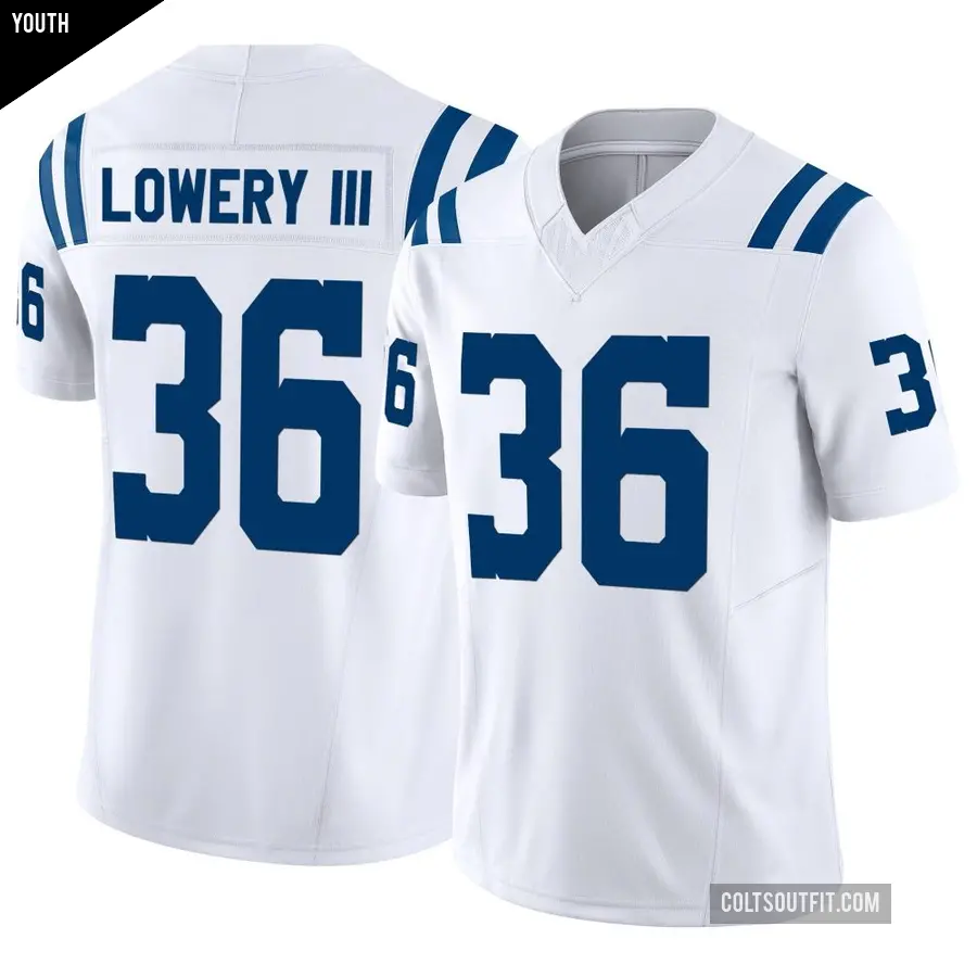 Youth Indianapolis Colts ＃36 Reuben Lowery III White Limited Vapor F.U.S.E. Jersey