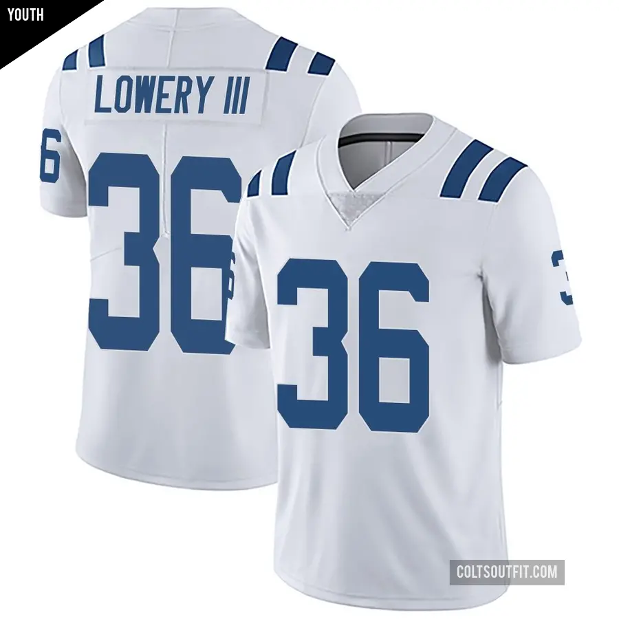 Youth Indianapolis Colts ＃36 Reuben Lowery III White Limited Vapor Untouchable Jersey