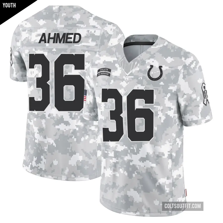 Youth Indianapolis Colts ＃36 Salvon Ahmed Arctic Camo Limited 2024 Salute to Service Jersey