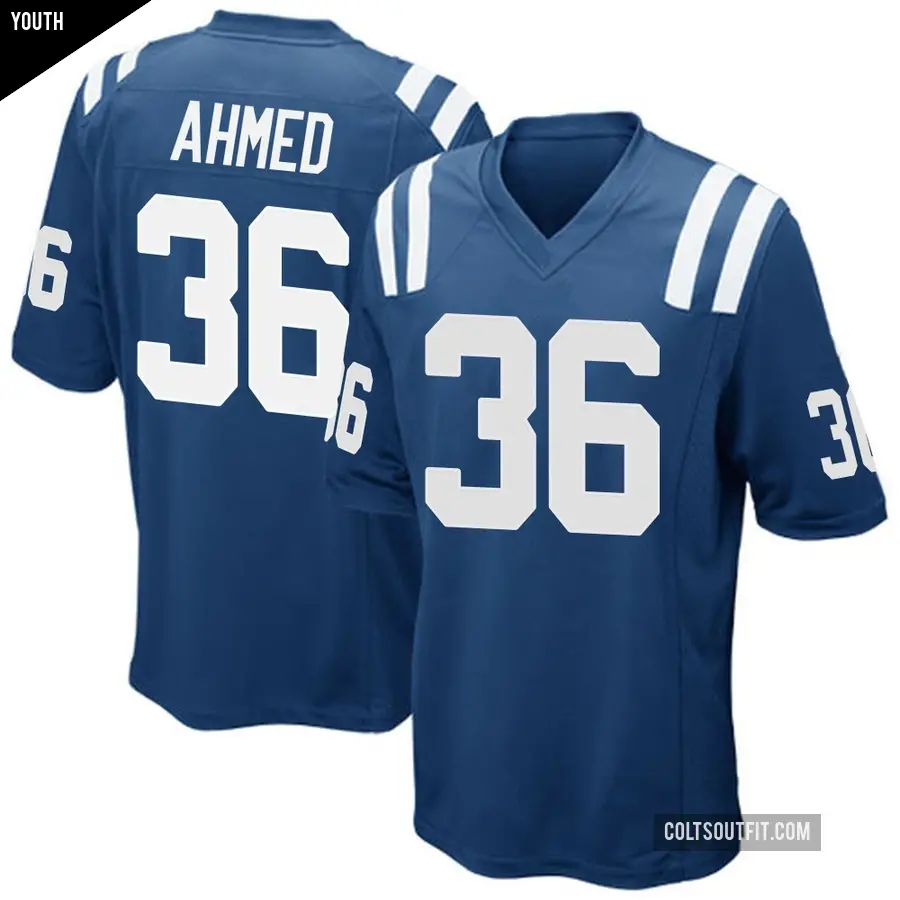 Youth Indianapolis Colts ＃36 Salvon Ahmed Royal Blue Game Team Color Jersey