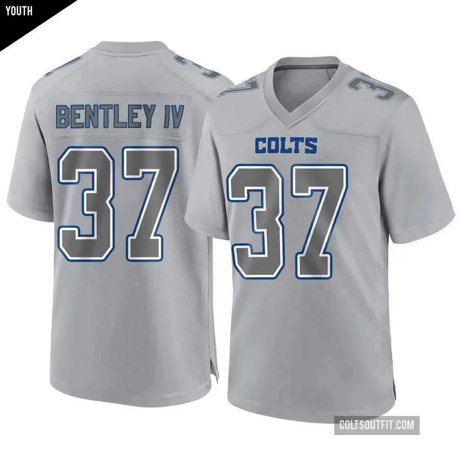 Youth Indianapolis Colts ＃37 Ulysses Bentley IV Gray Game Atmosphere Fashion Jersey