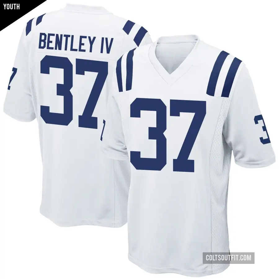 Youth Indianapolis Colts ＃37 Ulysses Bentley IV White Game Jersey