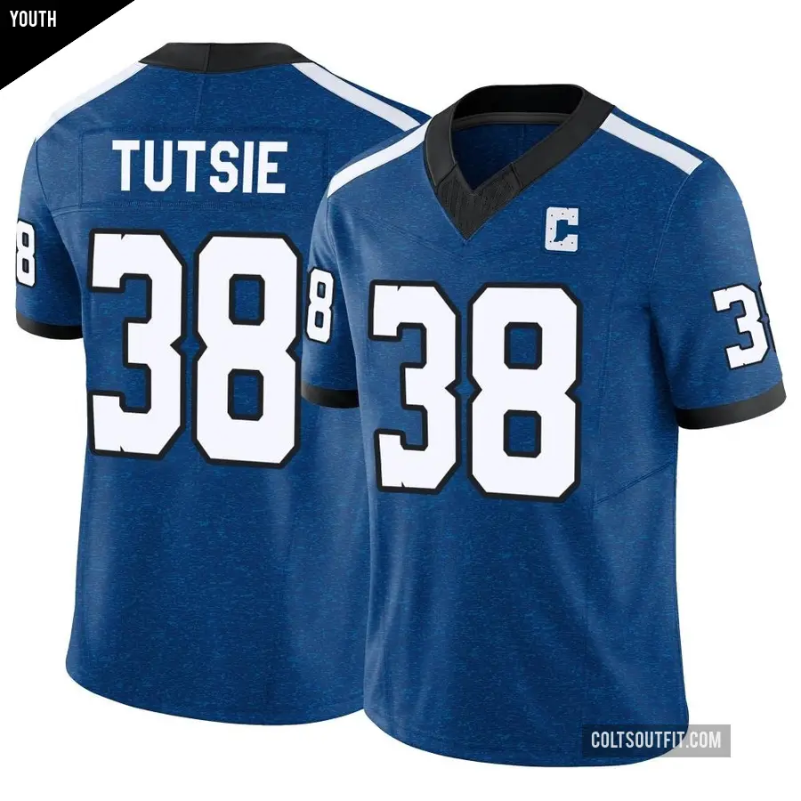 Youth Indianapolis Colts ＃38 Michael Tutsie Royal Limited Indiana Nights Alternate Vapor F.U.S.E. Jersey