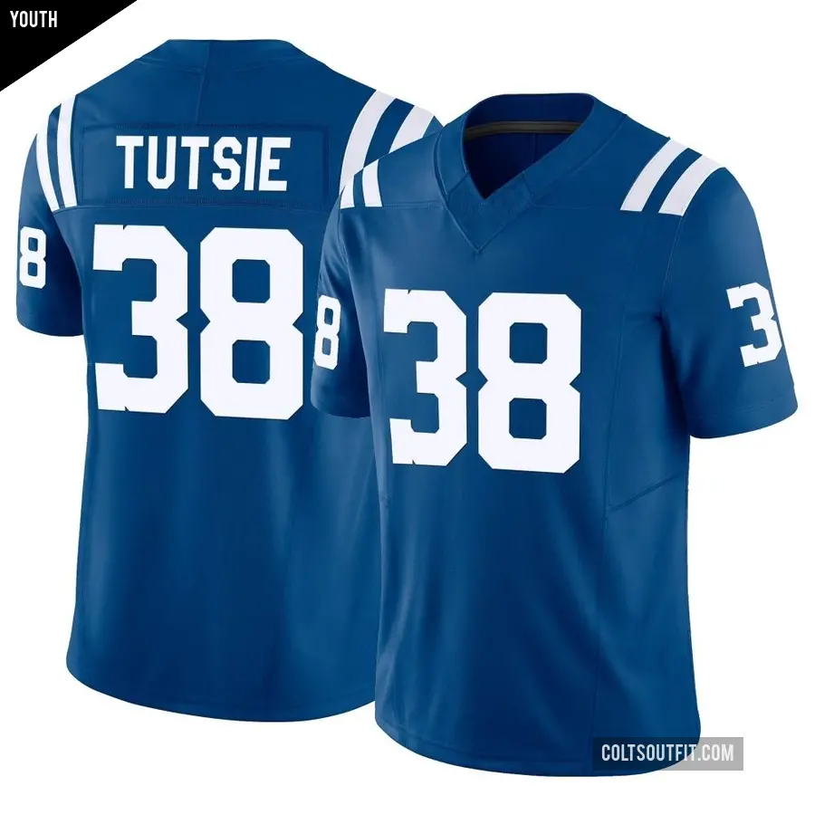 Youth Indianapolis Colts ＃38 Michael Tutsie Royal Limited Vapor F.U.S.E. Jersey