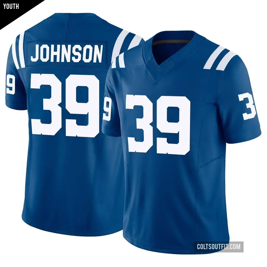 Youth Indianapolis Colts ＃39 Alex Johnson Royal Limited Vapor F.U.S.E. Jersey