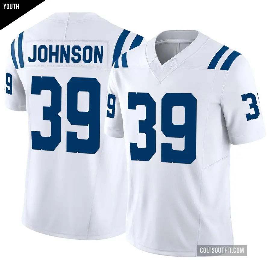Youth Indianapolis Colts ＃39 Alex Johnson White Limited Vapor F.U.S.E. Jersey