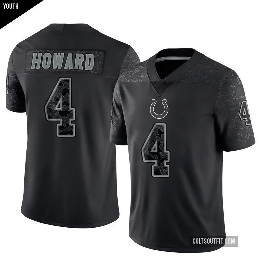 Youth Indianapolis Colts ＃4 Xavien Howard Black Limited Reflective Jersey