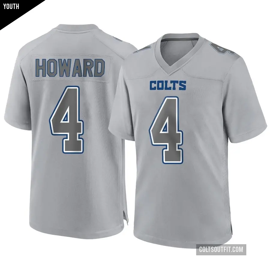 Youth Indianapolis Colts ＃4 Xavien Howard Gray Game Atmosphere Fashion Jersey