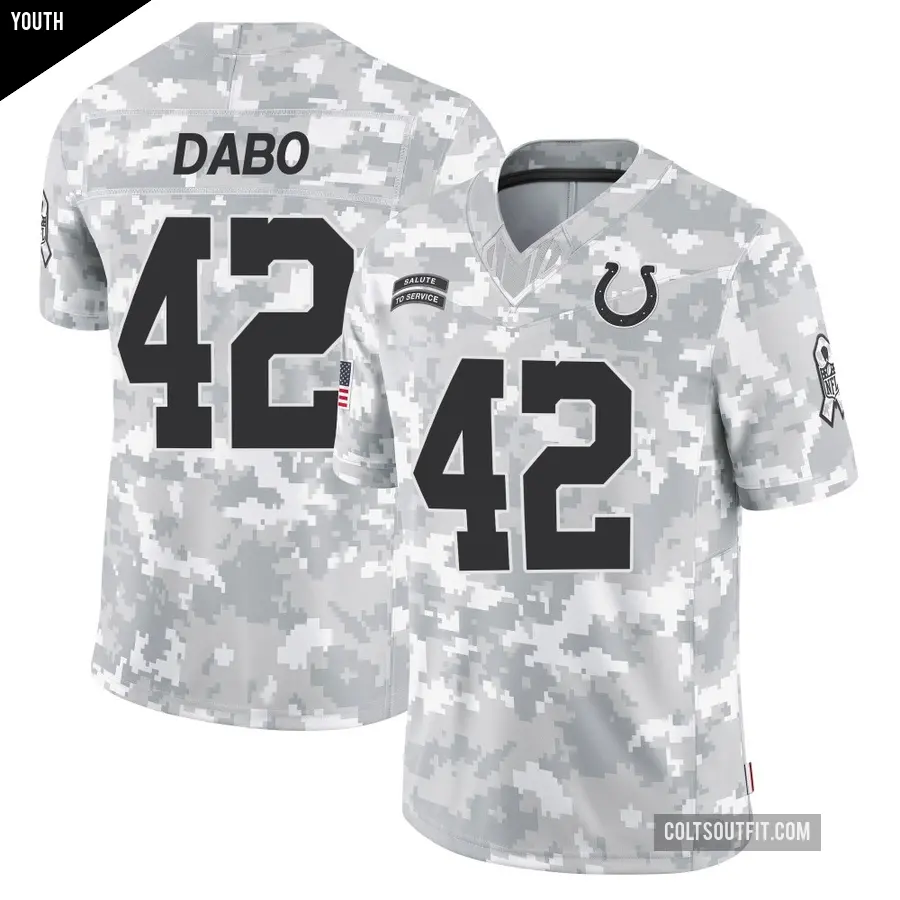 Youth Indianapolis Colts ＃42 Marcel Dabo Arctic Camo Limited 2024 Salute to Service Jersey