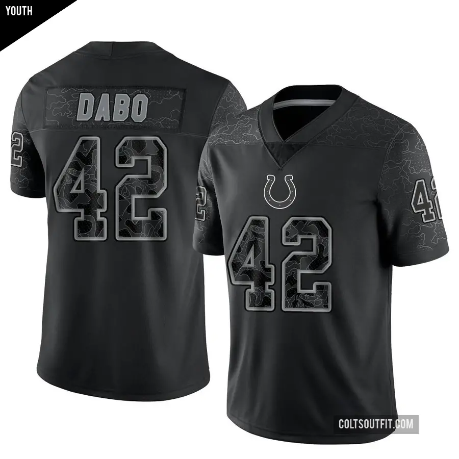 Youth Indianapolis Colts ＃42 Marcel Dabo Black Limited Reflective Jersey