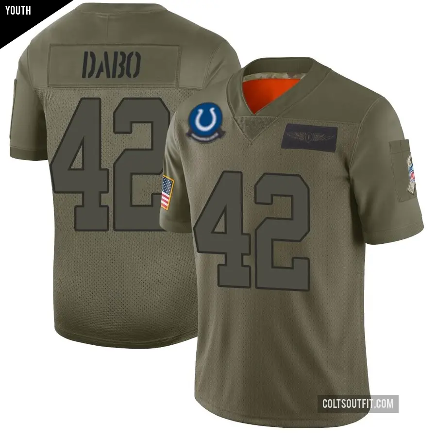 Youth Indianapolis Colts ＃42 Marcel Dabo Camo Limited 2019 Salute to Service Jersey
