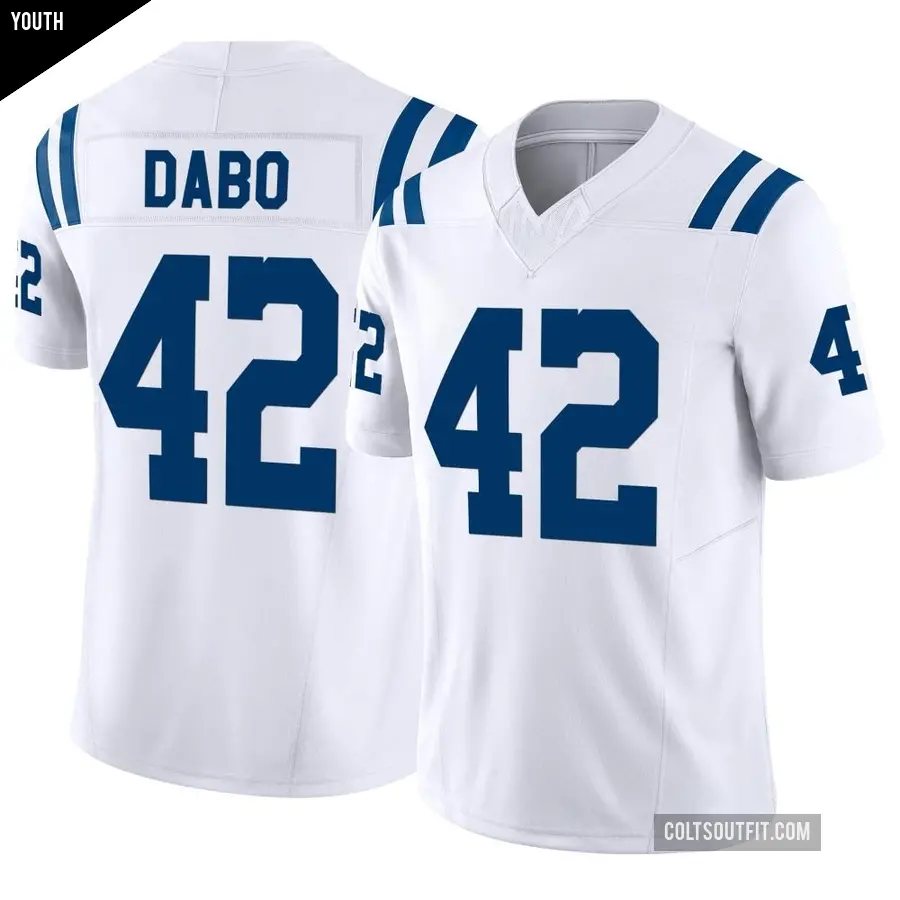 Youth Indianapolis Colts ＃42 Marcel Dabo White Limited Vapor F.U.S.E. Jersey
