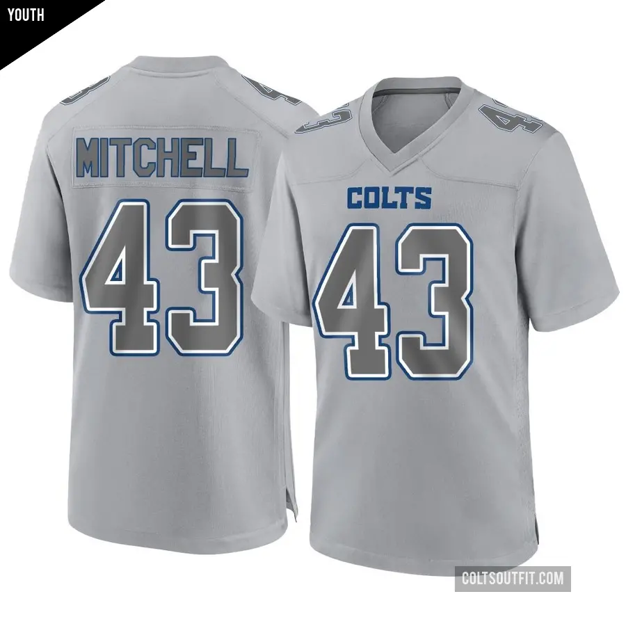 Youth Indianapolis Colts ＃43 Cameron Mitchell Gray Game Atmosphere Fashion Jersey