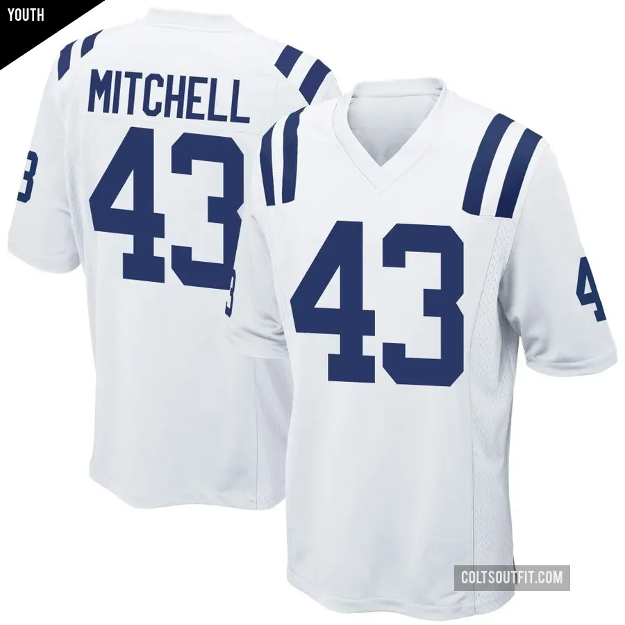 Youth Indianapolis Colts ＃43 Cameron Mitchell White Game Jersey